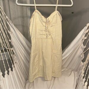 Yellow Gingham Sundress with Spaghetti Straps